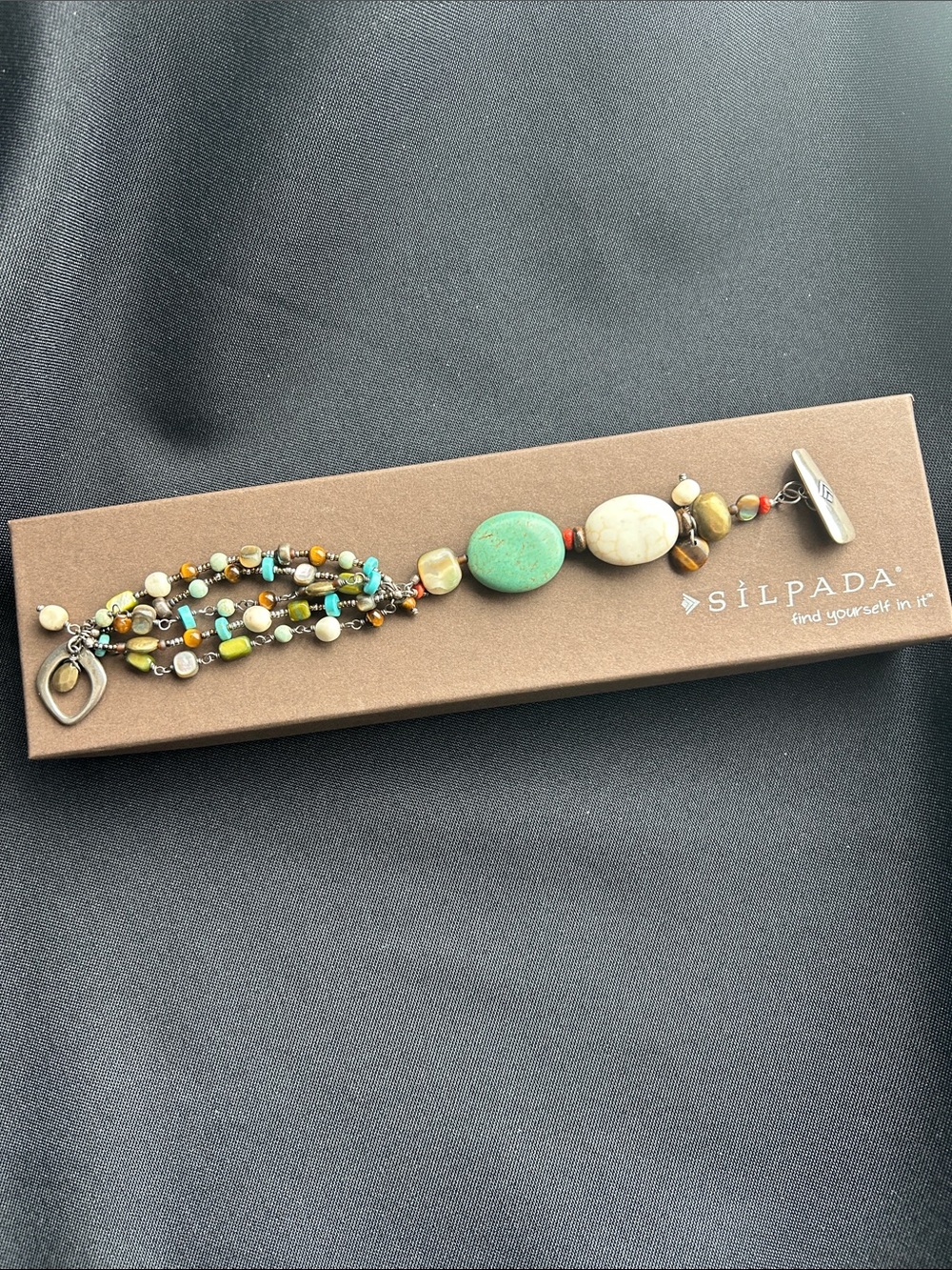 Silpada B1992 Multicolor Beaded Bracelet with Howlite Stones